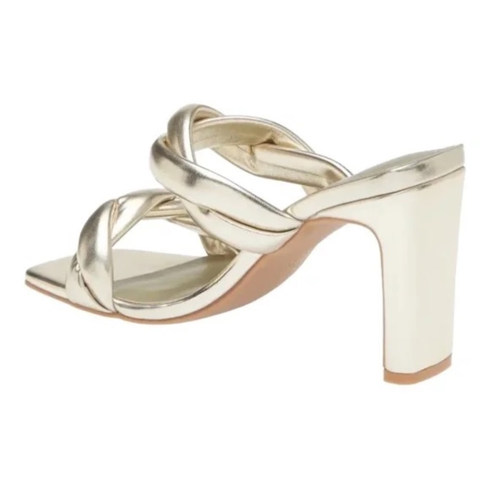 Worn Once! Open Edit Remy Twisted Gold Sandal Hee… - image 8